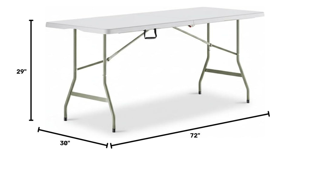 Set of 5 White Plastic Bi-Folding Rectangular Event Tables F49495