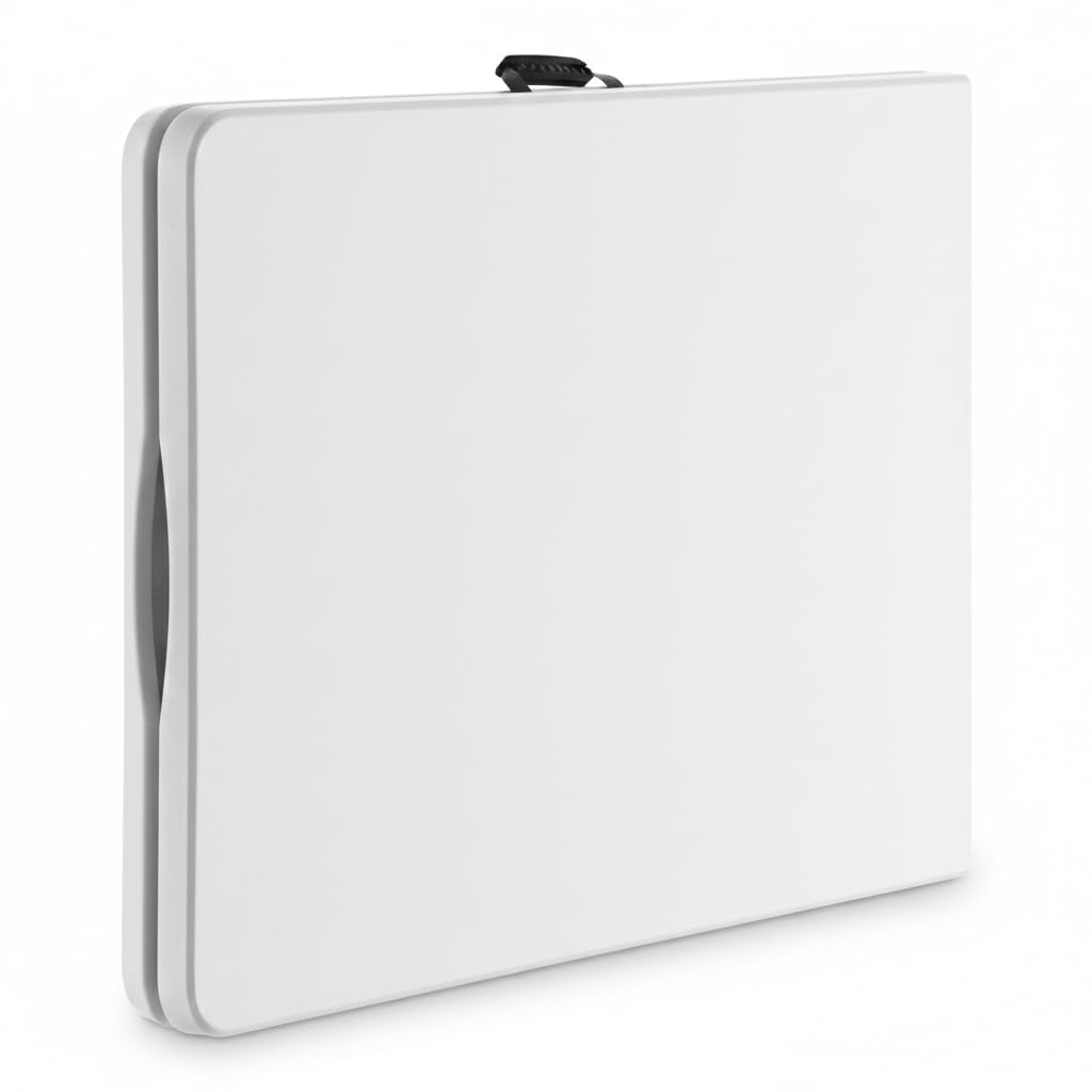 Set of 5 White Plastic Bi-Folding Rectangular Event Tables F49495