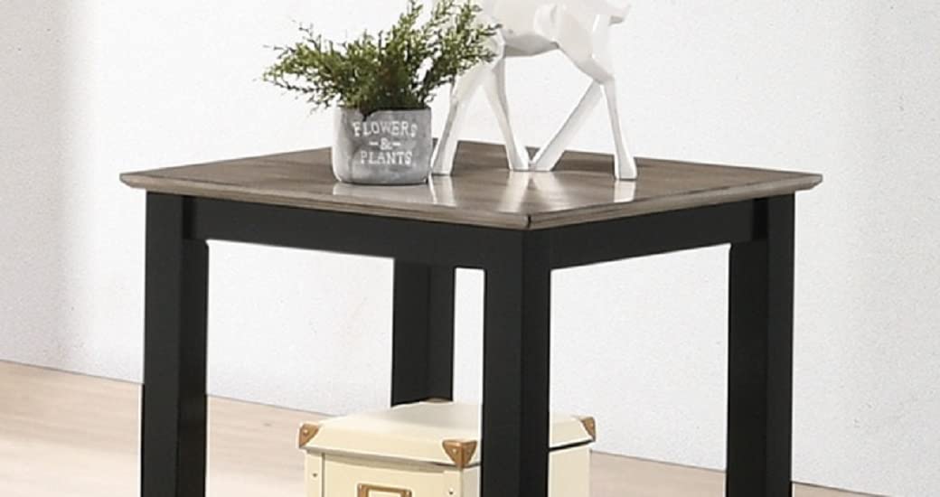 Square End Table with Walnut Veneer Top and Open Shelf Storage L762