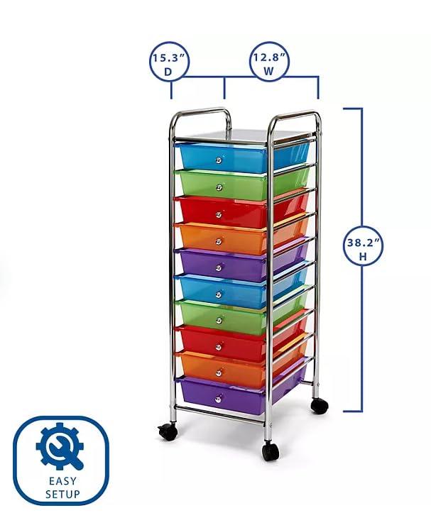 10 Drawer Rolling Storage Cart I626617