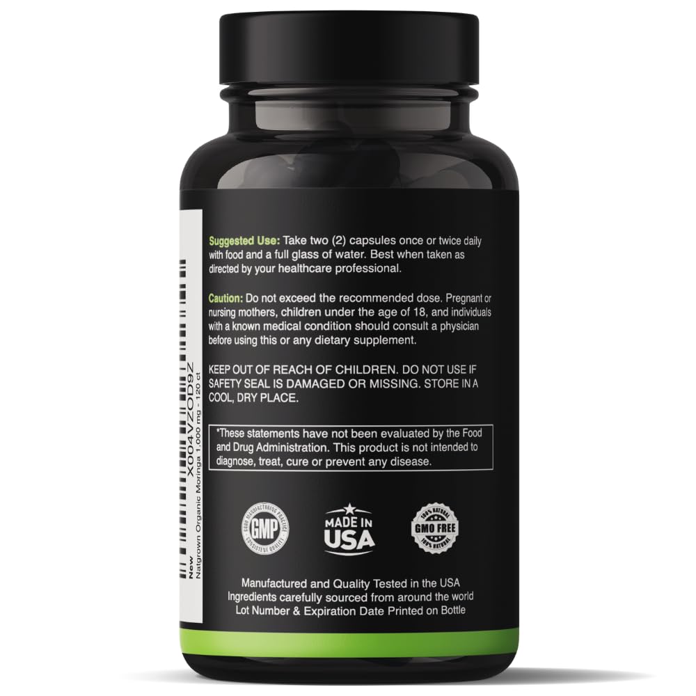 Organic Moringa 1000 mg 120 Ct Capsules A9891