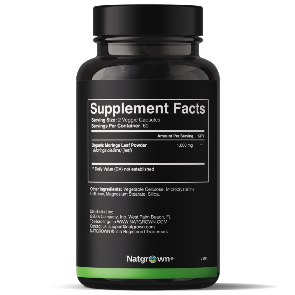 Organic Moringa 1000 mg 120 Ct Capsules A9891