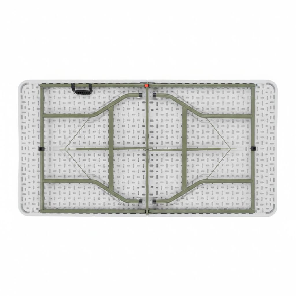 Set of 5 White Plastic Bi-Folding Rectangular Event Tables F49495