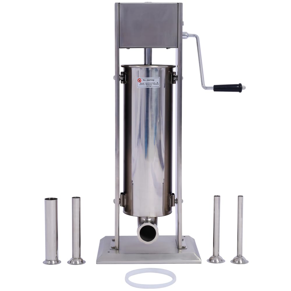 Stainless Steel Vertical Sausage Stuffer with 4 Stuffing Tubes J818