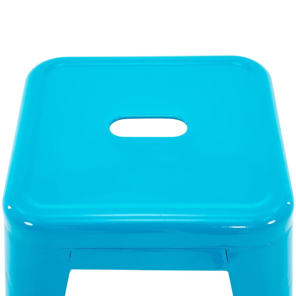 Teal Blue 18 Inch Metal Stools Set of 4 E939