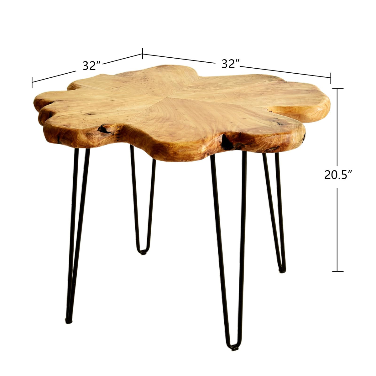 Flower-Shaped Live Edge Cedar Coffee Table Q28921