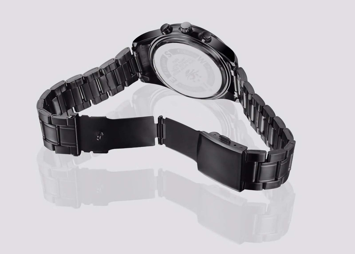 40mm Analog Watch with Auto Date & Day Display, Stainless Steel, 30M Waterproof P500344