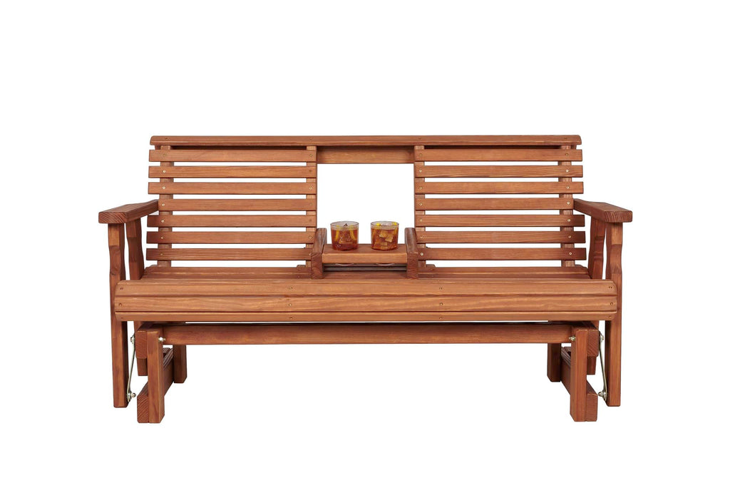 Heavy Duty Console Porch Glider with Cupholders E3854