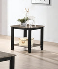 Square End Table with Walnut Veneer Top and Open Shelf Storage L762