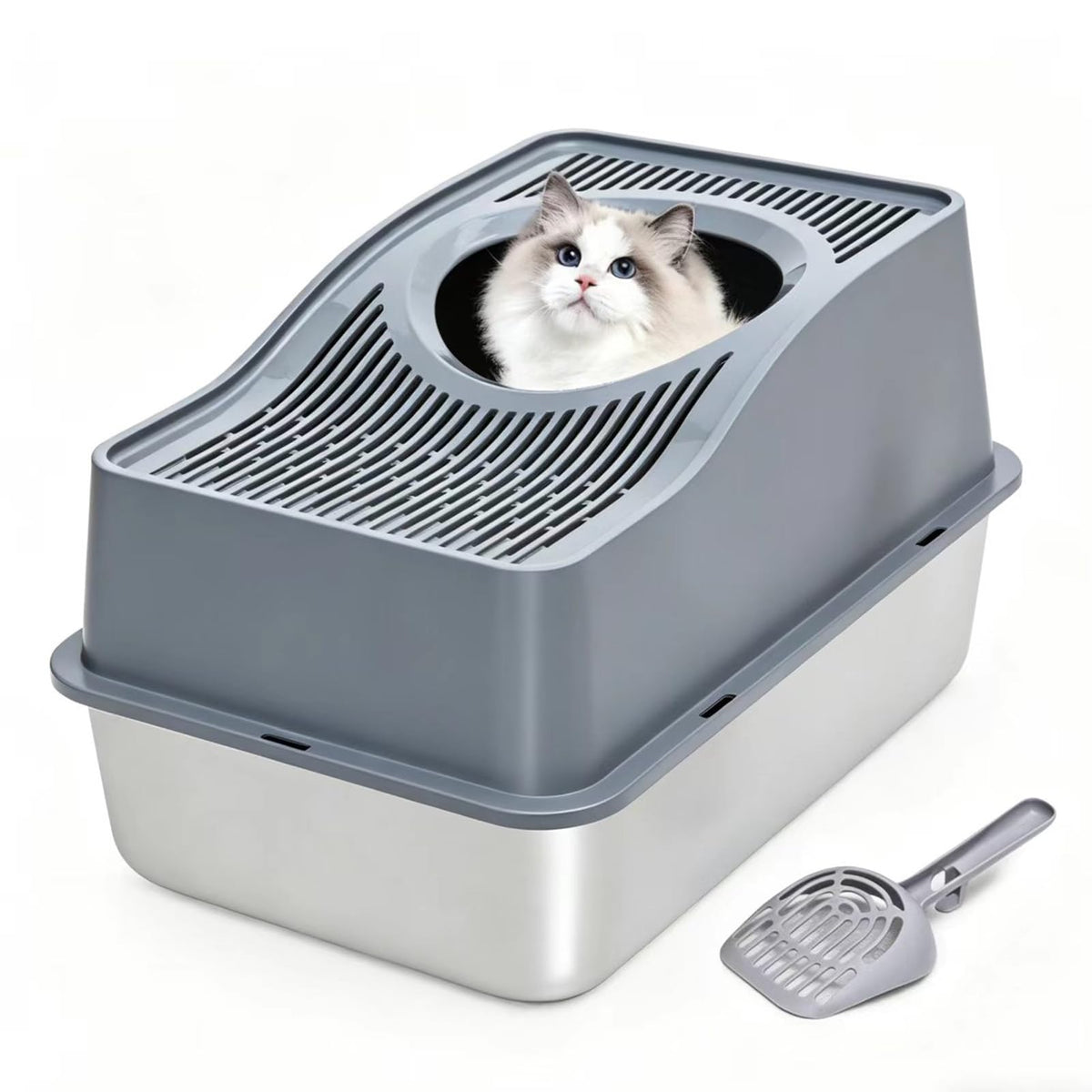 Stainless Steel Top Entry Cat Litter Box P5138