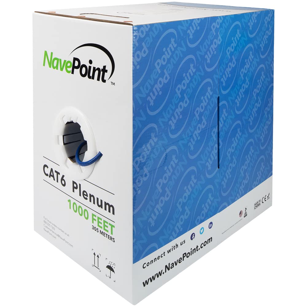 Cat6 Plenum Blue 1000ft Bare Copper Ethernet Cable R24342