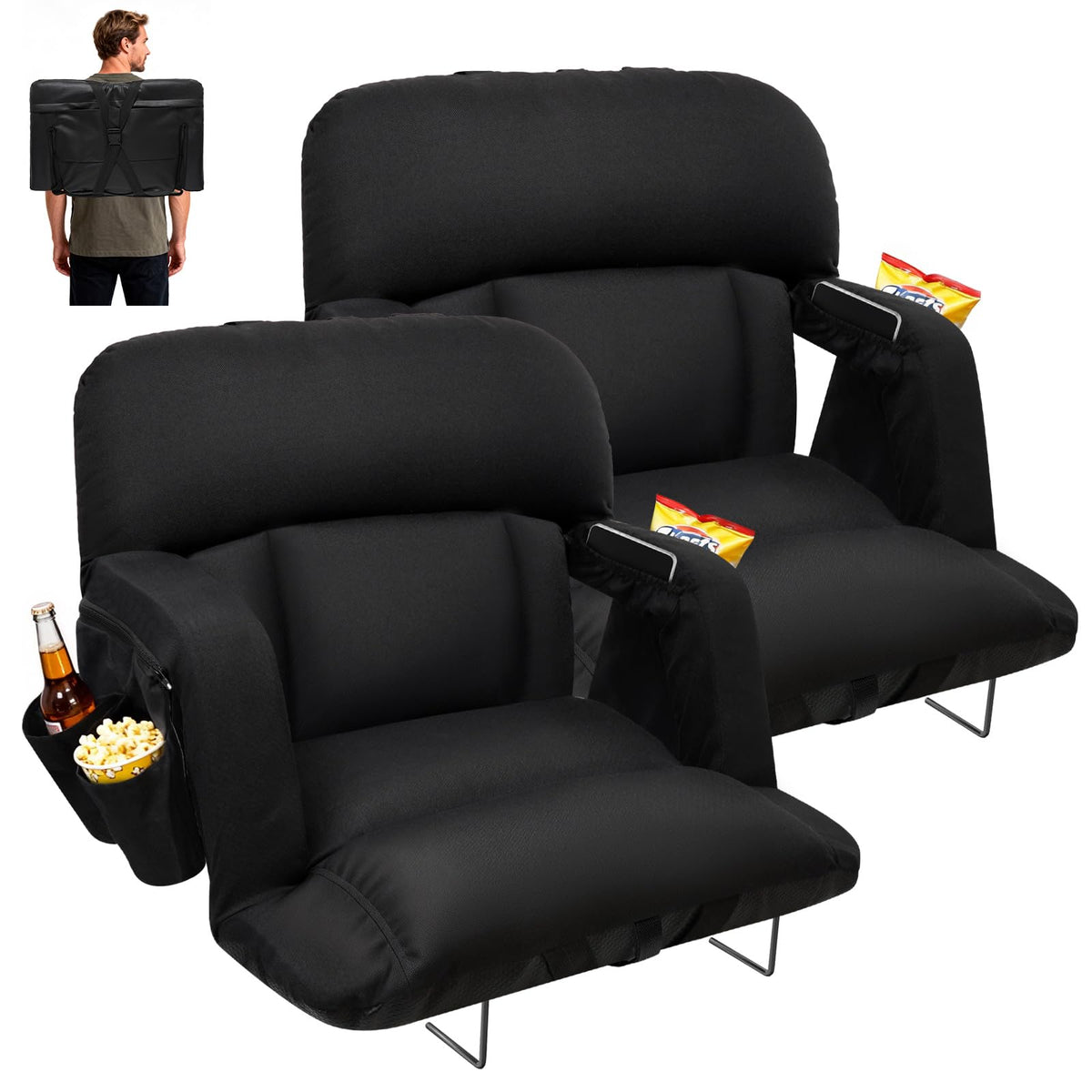 25'' Stadium Seat with Back Support, 2pcs O6479