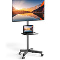 Rolling TV Stand on Wheels for 23-65 Inch TVs, Tilt Mobile TV Cart Holds up to 99 lbs with Adjustable Height Shelf T800