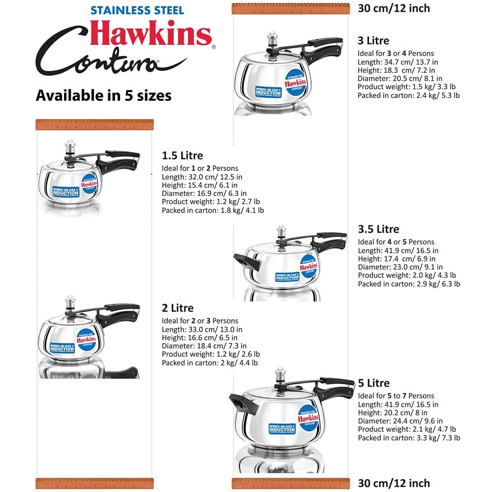 Stainless Steel Pressure Cooker, 3 Liter E97698