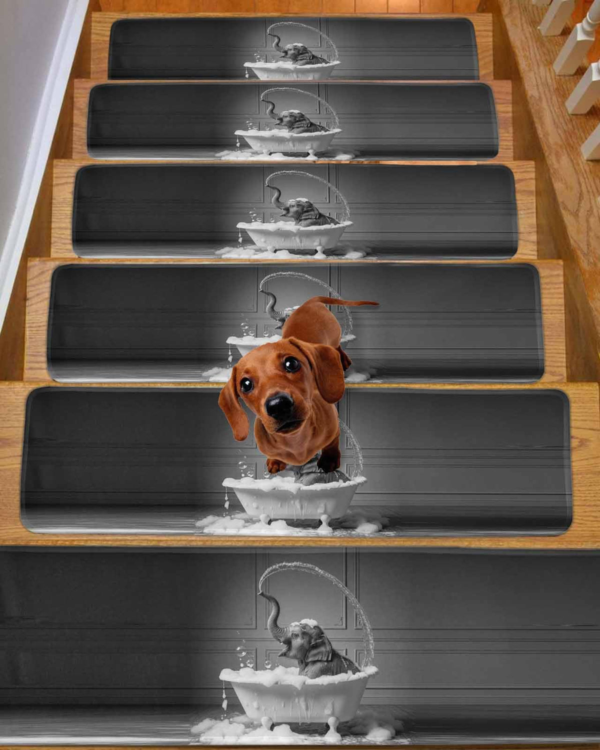 Grey Non Slip Stair Treads 15PCS D46060