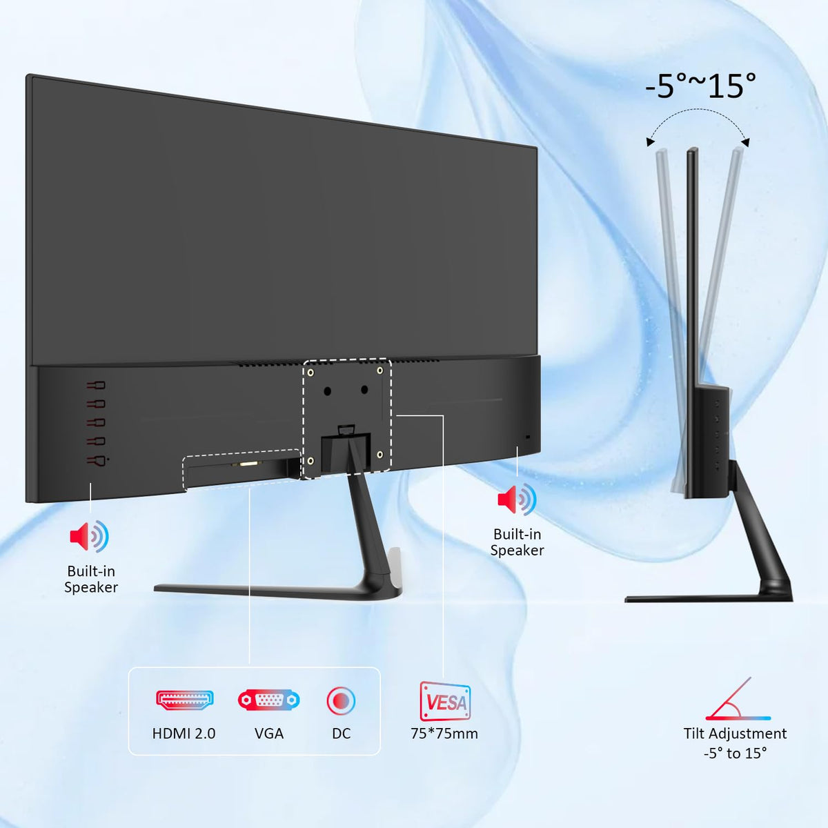 23.8 inch Full HD VA Monitor 75Hz Black K12638
