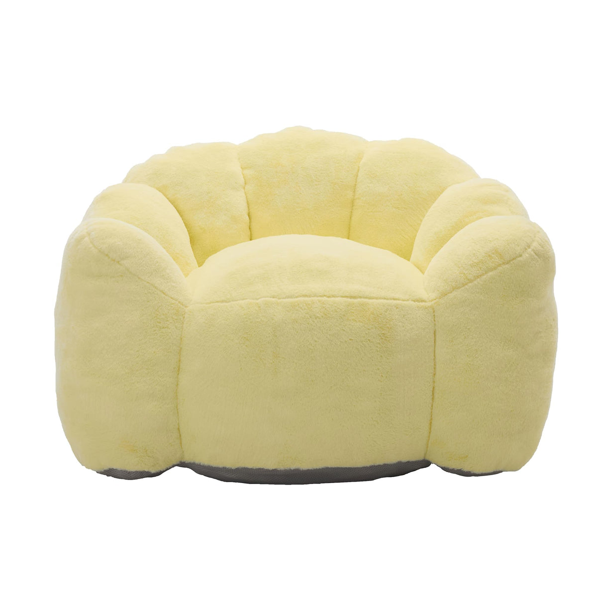 Large Yellow Faux Fur Bean Bag Chair L2722