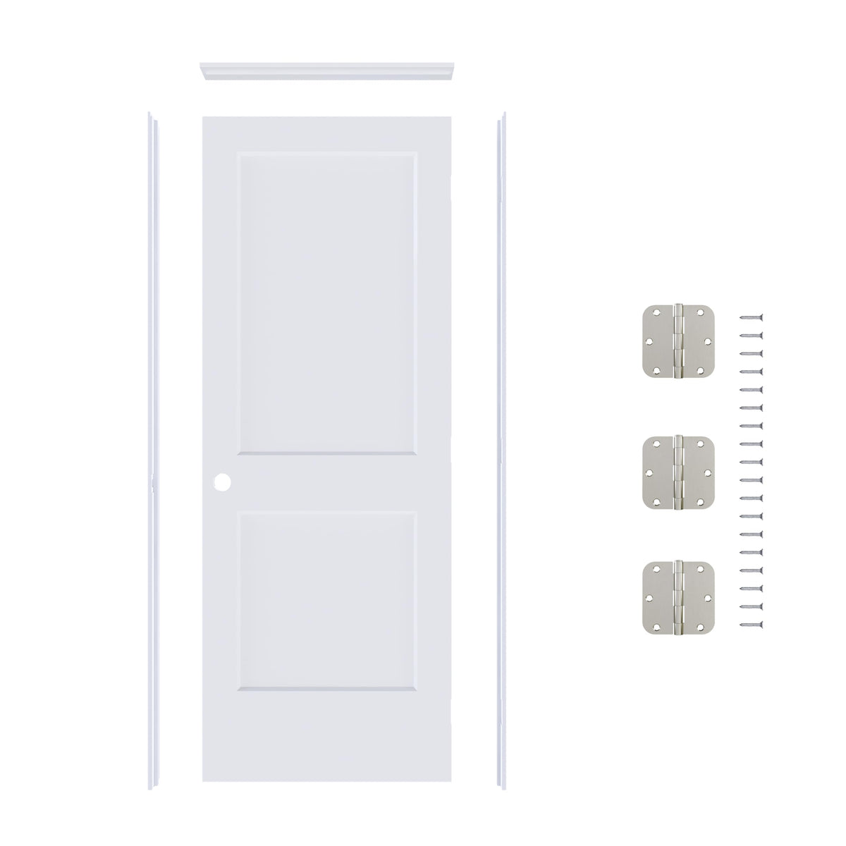 36"x80" Left-Hand Prehung Interior Door with Knock Down Jamb Kit B3022