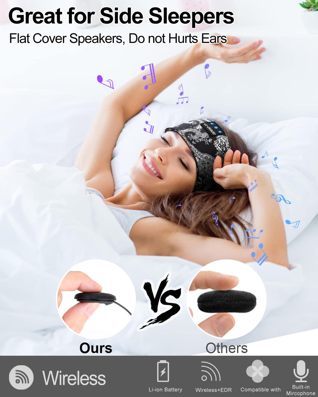 Sleep Headphones Bluetooth Wireless Band Headphones E2510