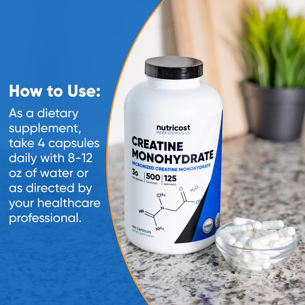 Micronized Creatine Monohydrate 3,000mg 500 Capsules Y182431