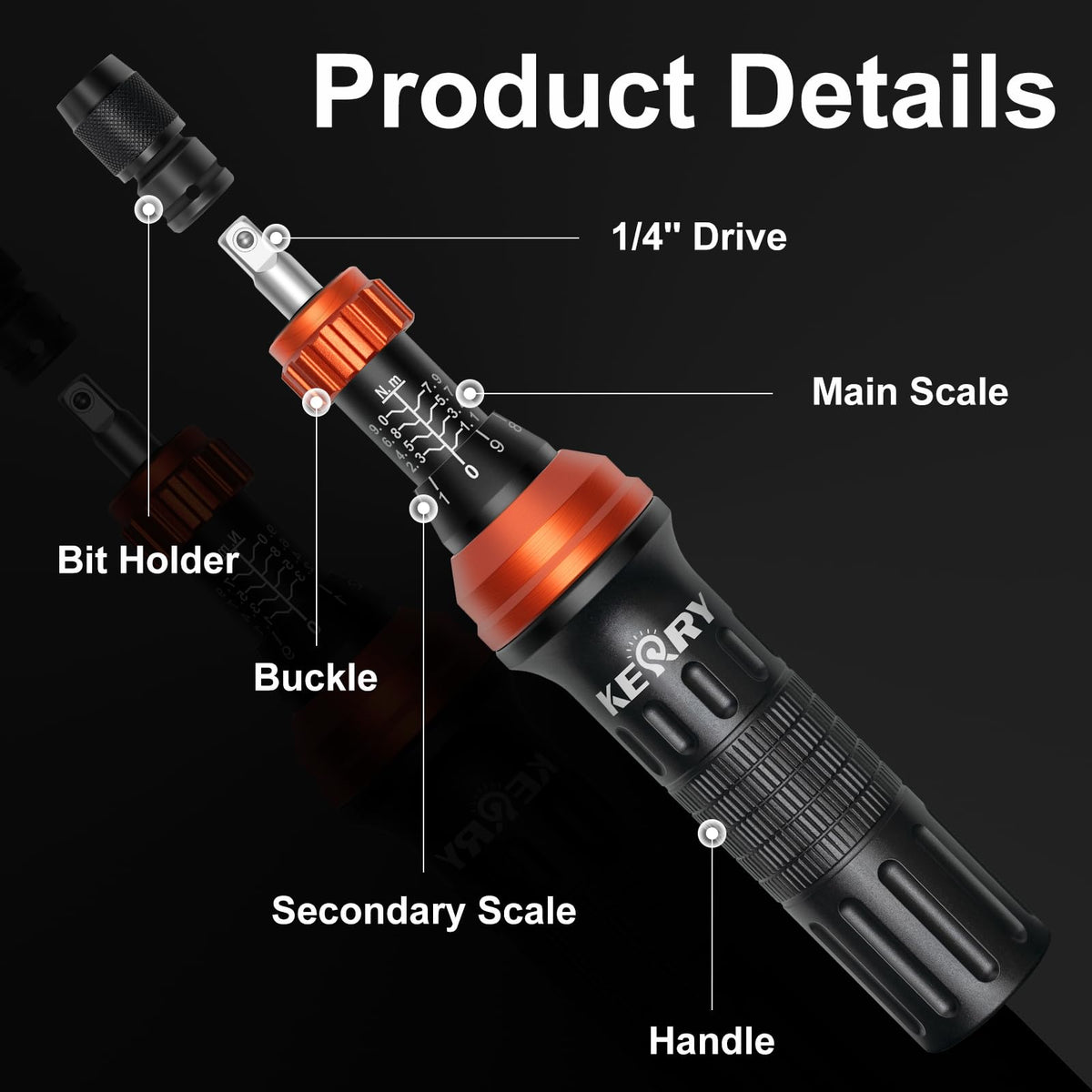 1/4 Inch Pound Torque Screwdriver Set, 10-80 In-Lb, 34-Pieces Bits A4242