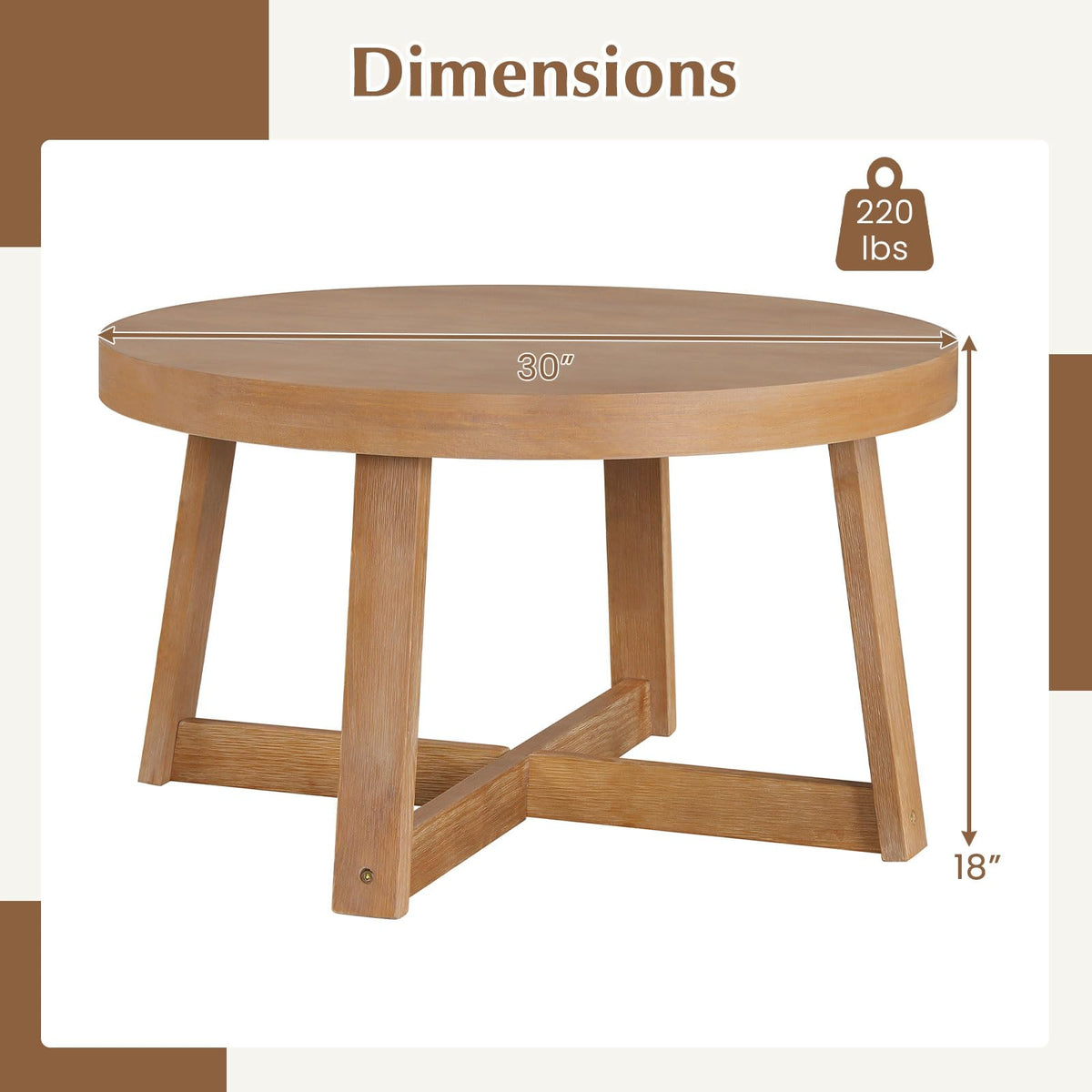 Round Wood Coffee Table R523