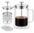 French Press Coffee Maker Double Wall Glass 1L I9841