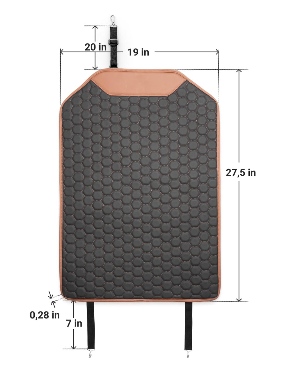 Black-Brown Backless Booster Seat, Waterproof Leather Seat Protector & Kick Mat Set H95743