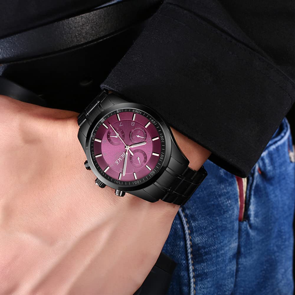 40mm Analog Watch with Auto Date & Day Display, Stainless Steel, 30M Waterproof P500344
