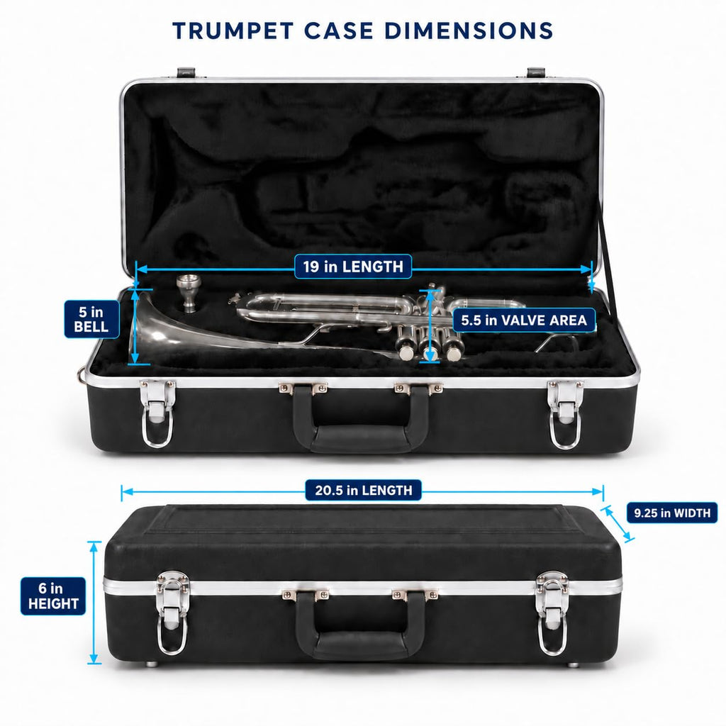 Lightweight ABS Hard Case for Bb Trumpet, Black J4244