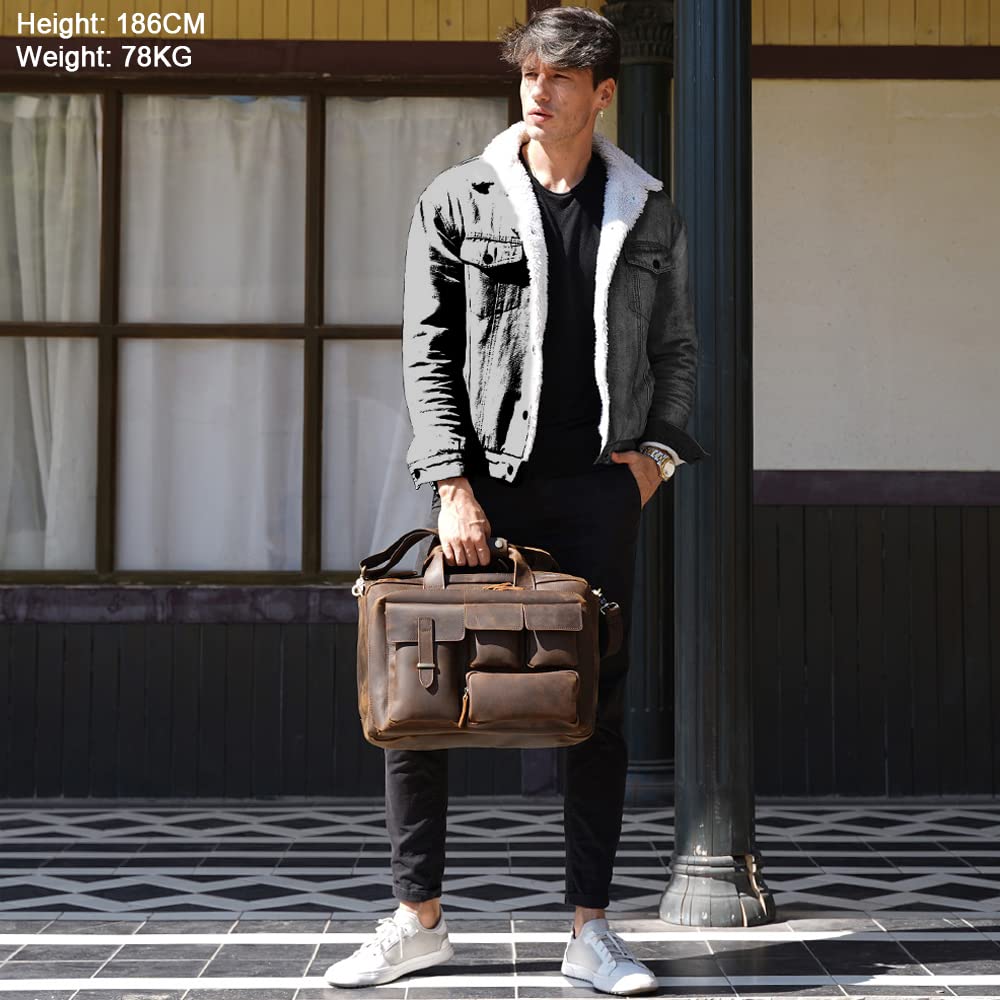 Leather 17.3" Laptop Briefcase U467080