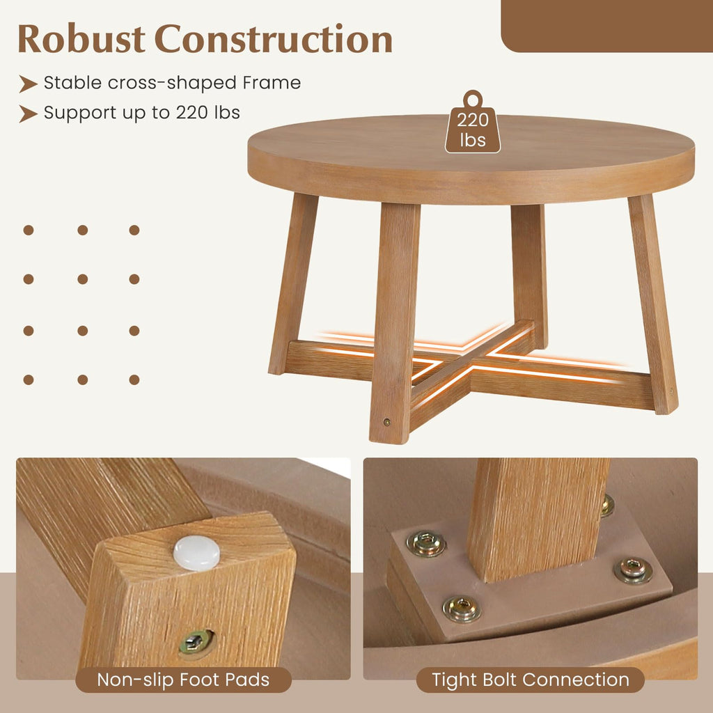 Round Wood Coffee Table R523