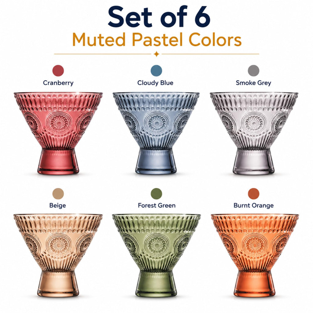 Stemless Martini & Cocktail Glasses Set of 6 X616217