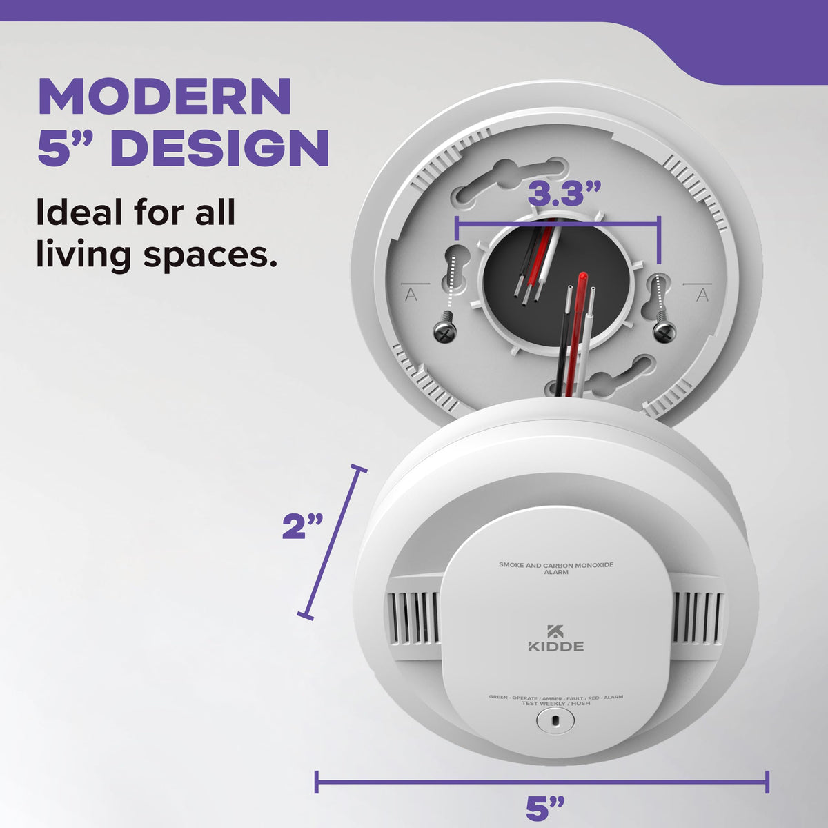 Hardwired Smoke & Carbon Monoxide Detector, 2 Pack V60231