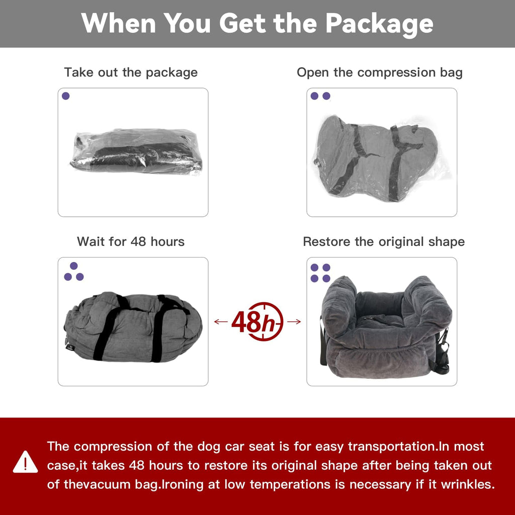 Gray Pet Car Booster Seat for Small Dogs up to 25 lbs F24795
