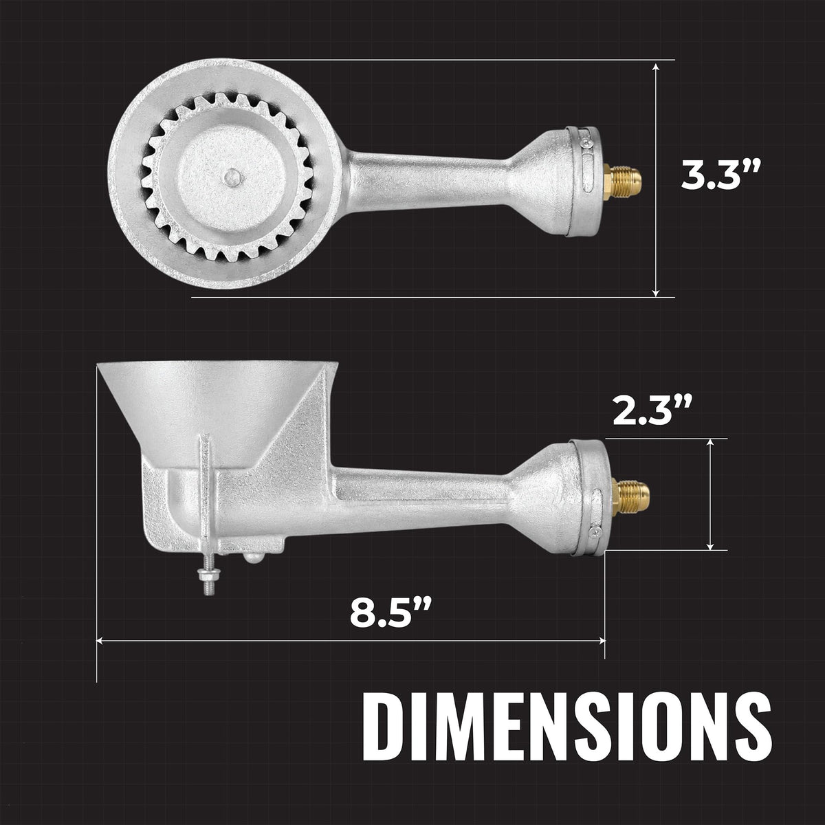 Propane High Pressure Cast-Iron Round Burner Head with Brass Fitting Orifice O18774