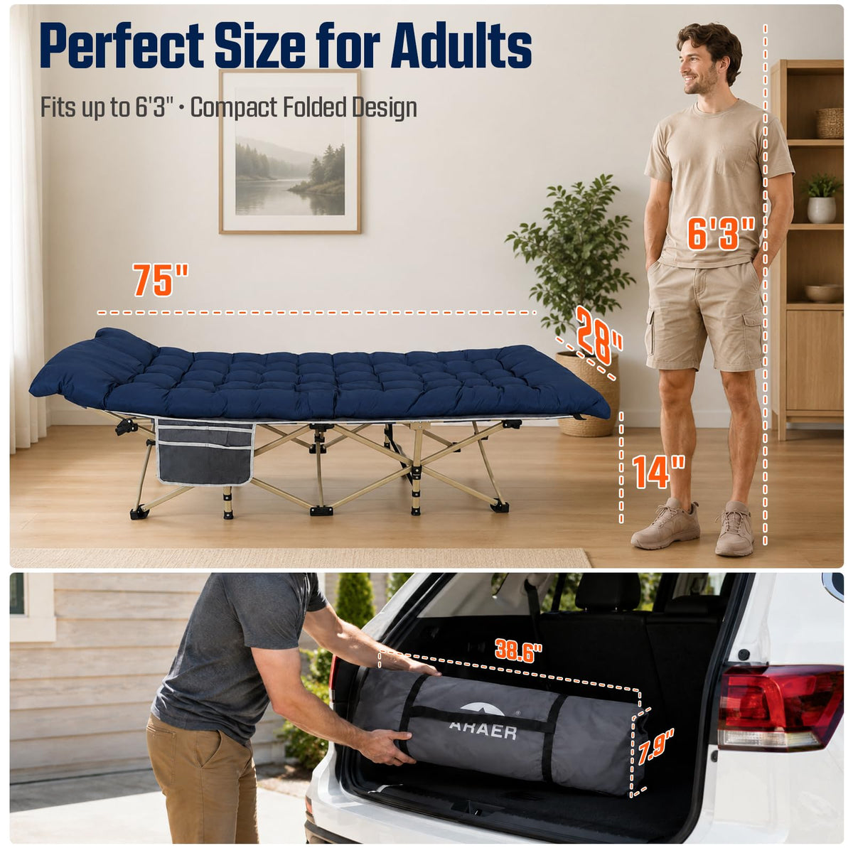 Camping Cot with Mattress M84660
