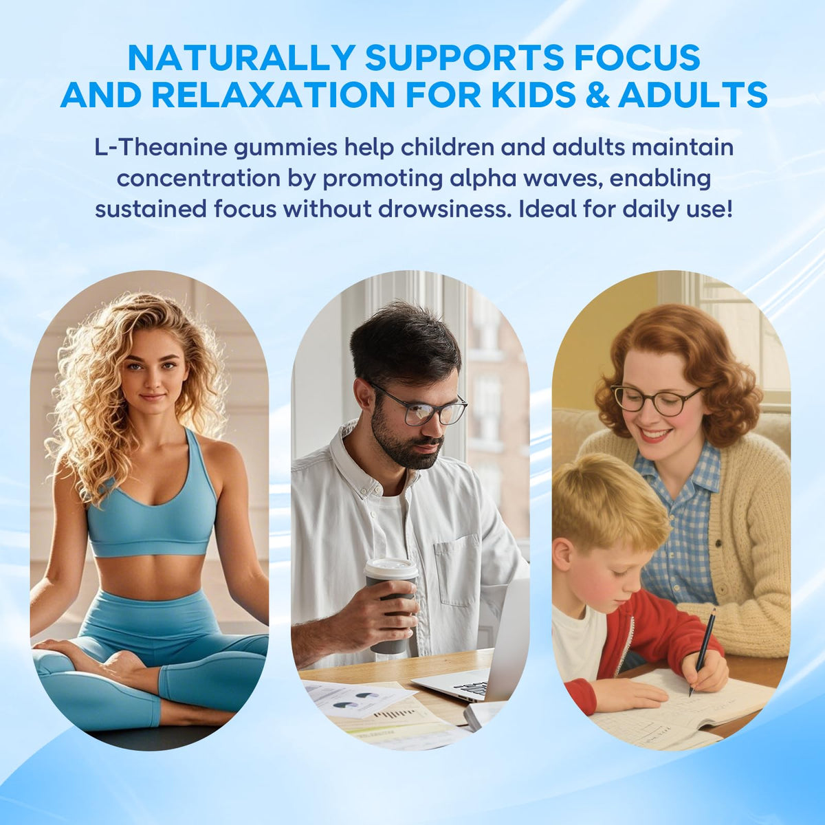 L-Theanine Gummies with Ashwagandha, GABA, 5-HTP, Magnesium Glycinate, Raspberry, 60 Count S5995