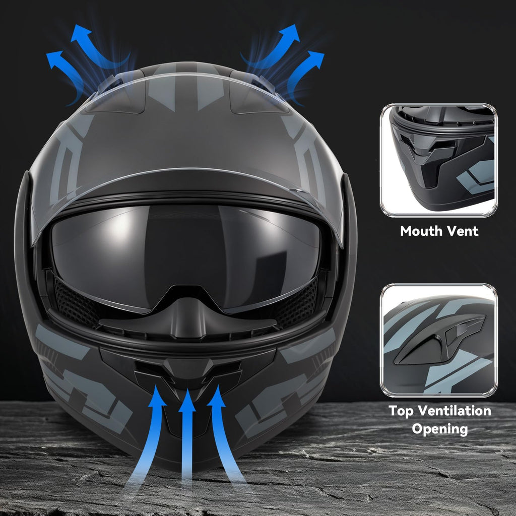 DOT Approved Modular Flip Up Motorcycle Helmet P6206