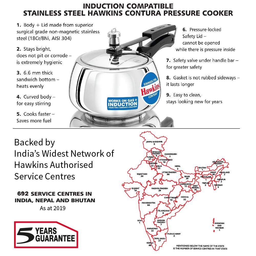 Stainless Steel Pressure Cooker, 3 Liter E97698