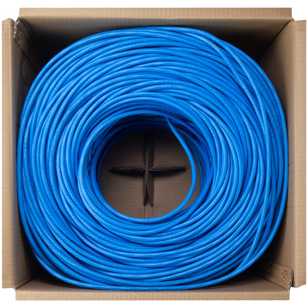 Cat6 Plenum Blue 1000ft Bare Copper Ethernet Cable R24342