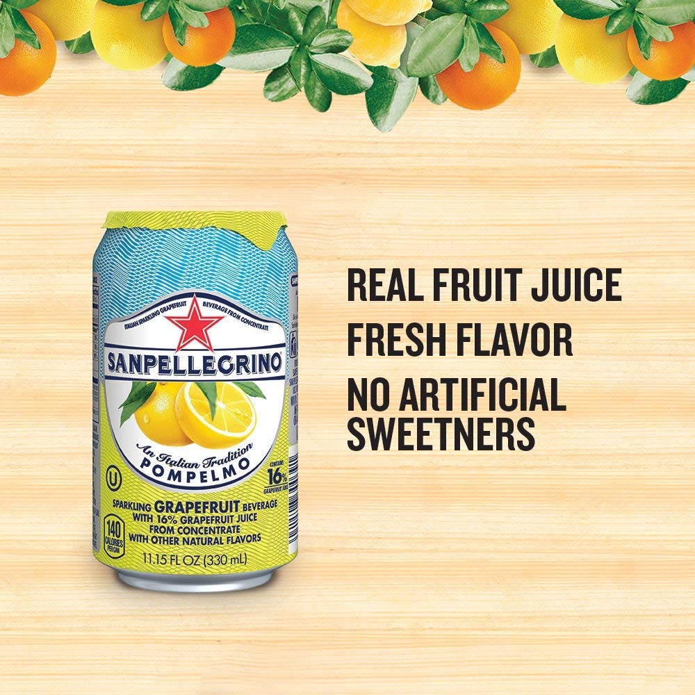 Italian Sparkling Grapefruit Beverage 24 Pack of 11.15 Fl Oz Cans B215