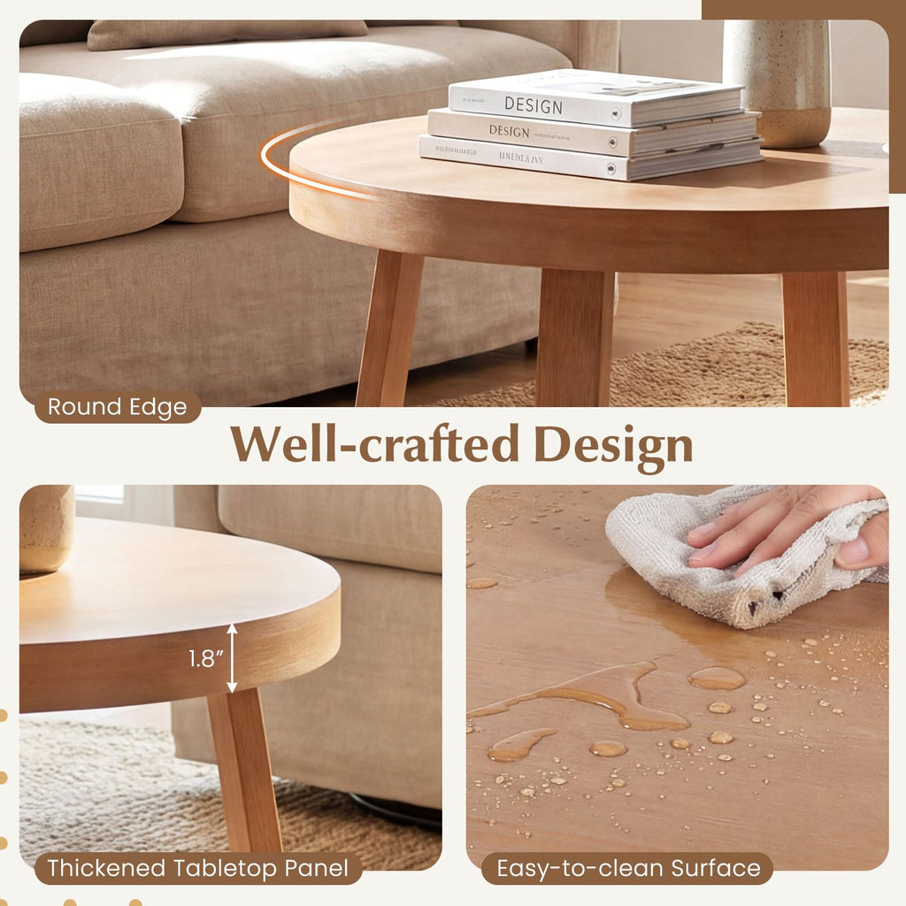 Round Wood Coffee Table R523
