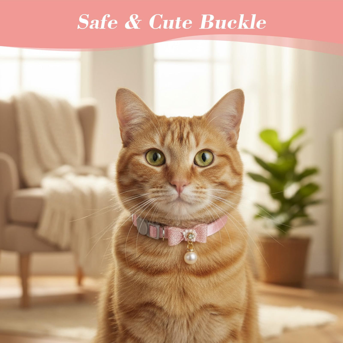 Adjustable Pink Breakaway Cat Collar Z740674