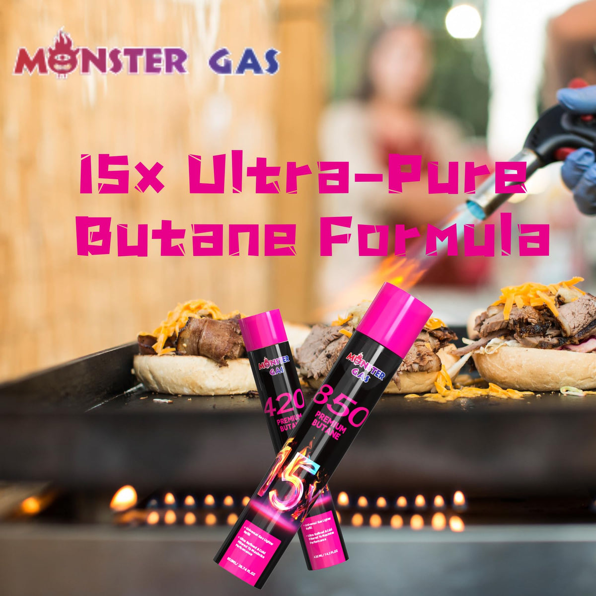 15x Ultra-Pure Butane Fuel Canisters 850ml, Pack of 12 L23485
