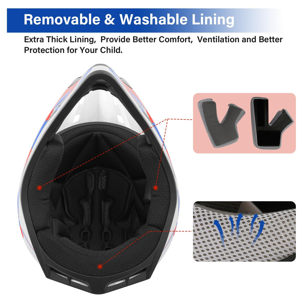 Youth Kids DOT Approved Full Face Motocross Helmet C71668