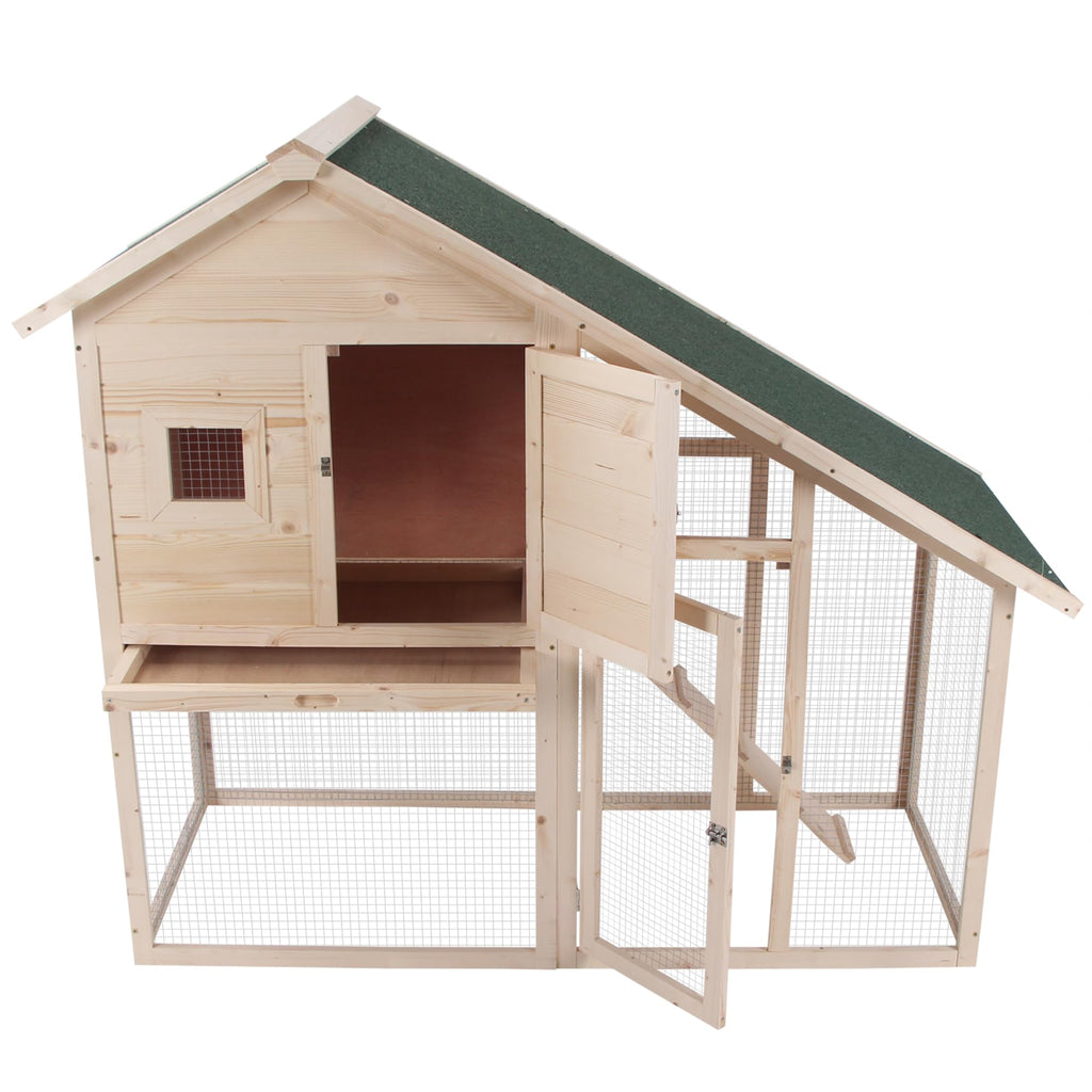 55 Inch 2-Tier Wooden Rabbit Hutch N850016