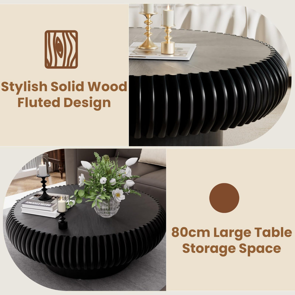 Black Round Coffee Table F88749