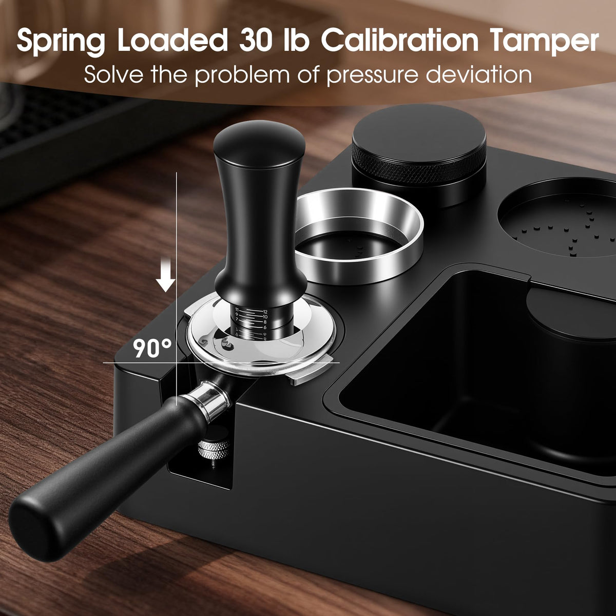 51mm Espresso Accessories Kit, Tamping Station, Knock Box, Tamper Q398