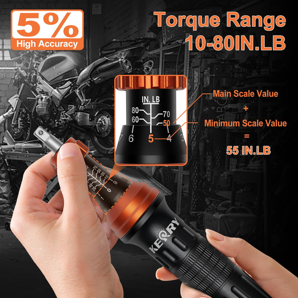 1/4 Inch Pound Torque Screwdriver Set, 10-80 In-Lb, 34-Pieces Bits A4242